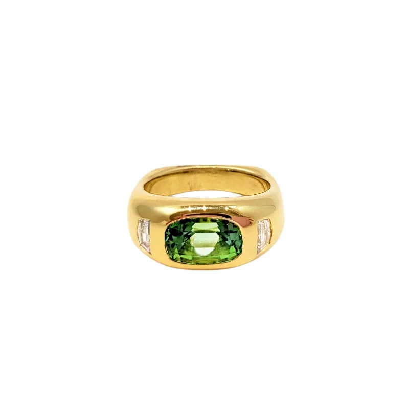 stackable wedding rings for women-Battista Green Tourmaline Ring