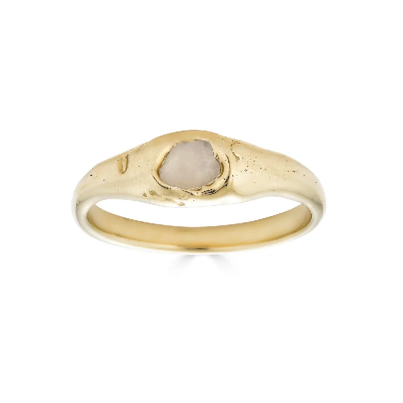 alternative engagement rings for women-Beach Stone Ring, 14k