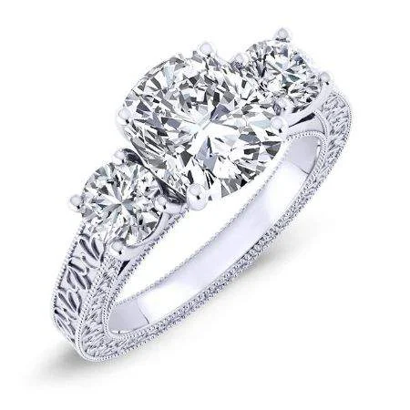 luxury wedding rings with diamonds-Belladonna - Cushion Lab Diamond Engagement Ring VS2 F (IGI Certified)