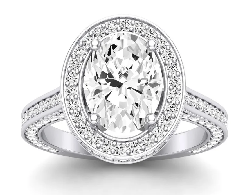 engraved engagement rings for women-Buttercup - Oval Lab Diamond Engagement Ring VS2 F (IGI Certified)