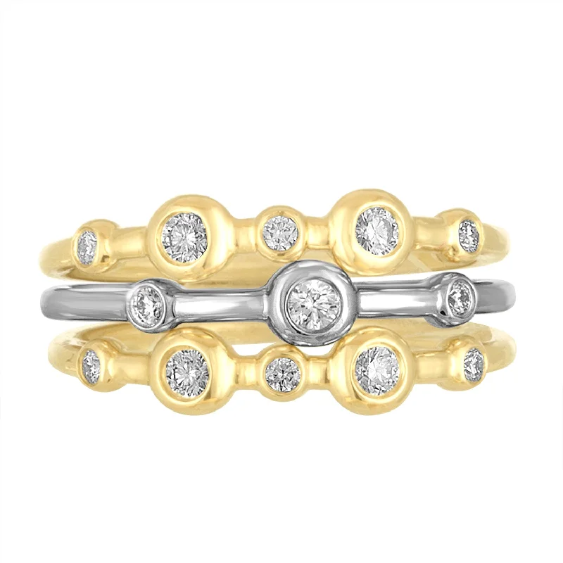 custom platinum rings for couples-18K Yellow Gold Mariel Stack Trio