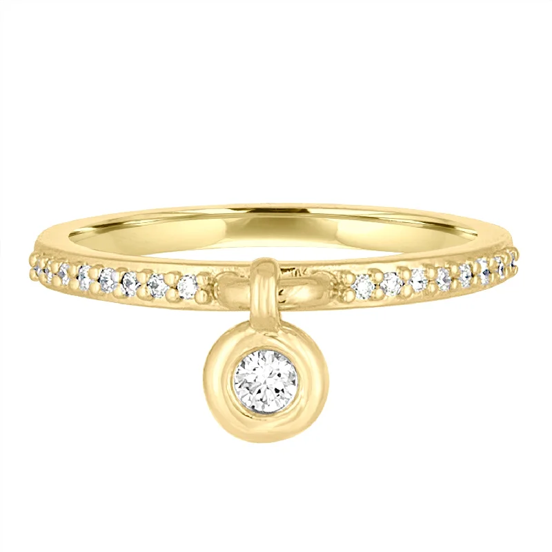 wedding bands with engraved initials-18K Yellow Gold 'Queen of Bounce' Charm Ring