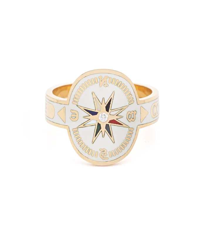 women’s gemstone engagement rings-Internal Compass : Cream Cigar Band