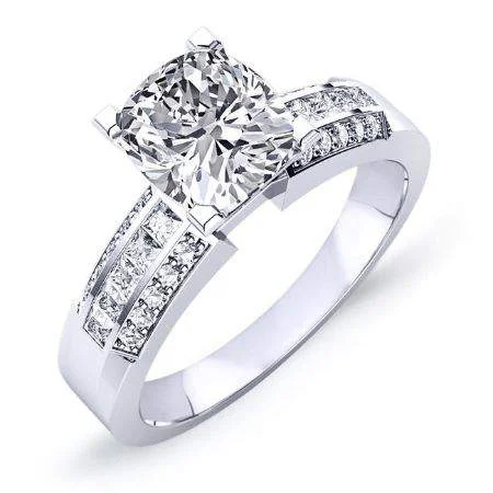 men’s wedding rings with engraving-Crocus - Cushion Lab Diamond Engagement Ring VS2 F (IGI Certified)