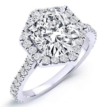 vintage diamond engagement rings-Cypress - Cushion Lab Diamond Engagement Ring VS2 F (IGI Certified)