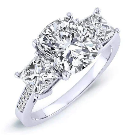 women’s wedding bands with blue diamonds-Dietes - Cushion Lab Diamond Engagement Ring VS2 F (IGI Certified)