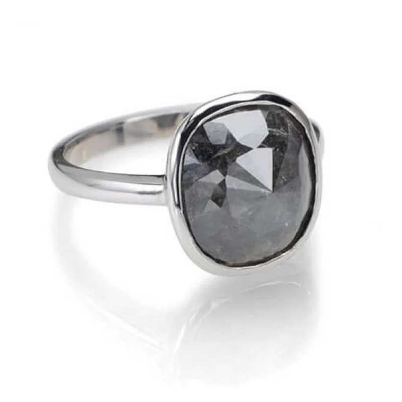 women’s silver rings with diamonds-Grey Diamond Ring