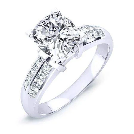 vintage engagement rings for men with diamonds-Heather - Cushion Lab Diamond Engagement Ring VS2 F (IGI Certified)