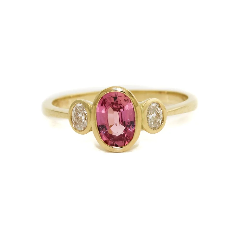 vintage engagement rings with colored stones-"Irina" Padparadscha Sapphire Ring