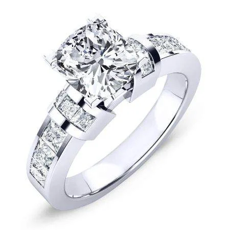 women’s wedding rings with custom engravings-Ivy - Cushion Lab Diamond Engagement Ring VS2 F (IGI Certified)