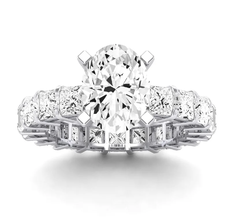 cubic zirconia engagement rings for men-Kalina - Oval Lab Diamond Engagement Ring VS2 F (IGI Certified)