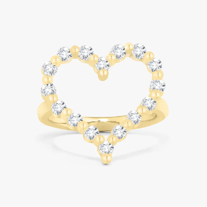 silver wedding rings with sapphires-Little Posie Charlie Cloud® Floating Diamond Heart Ring 0.56 ctw