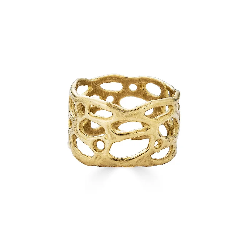 custom wedding rings for men-X Wide Morel Ring, 14k