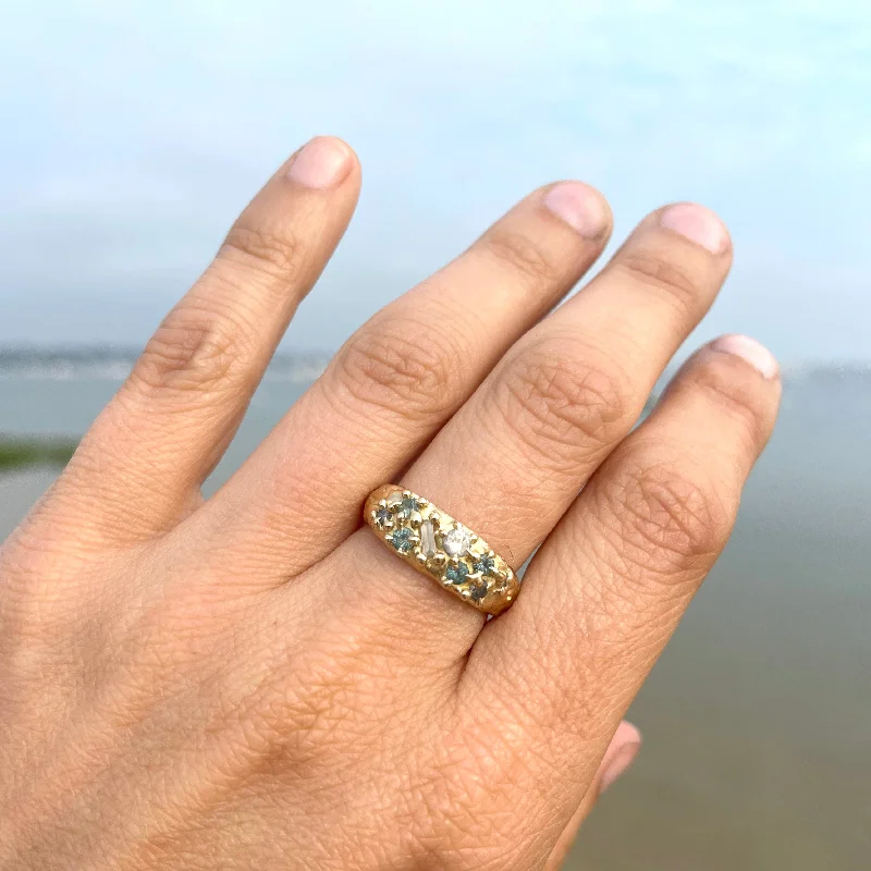 classic platinum engagement rings-Nantucket Mist Ring, 14k