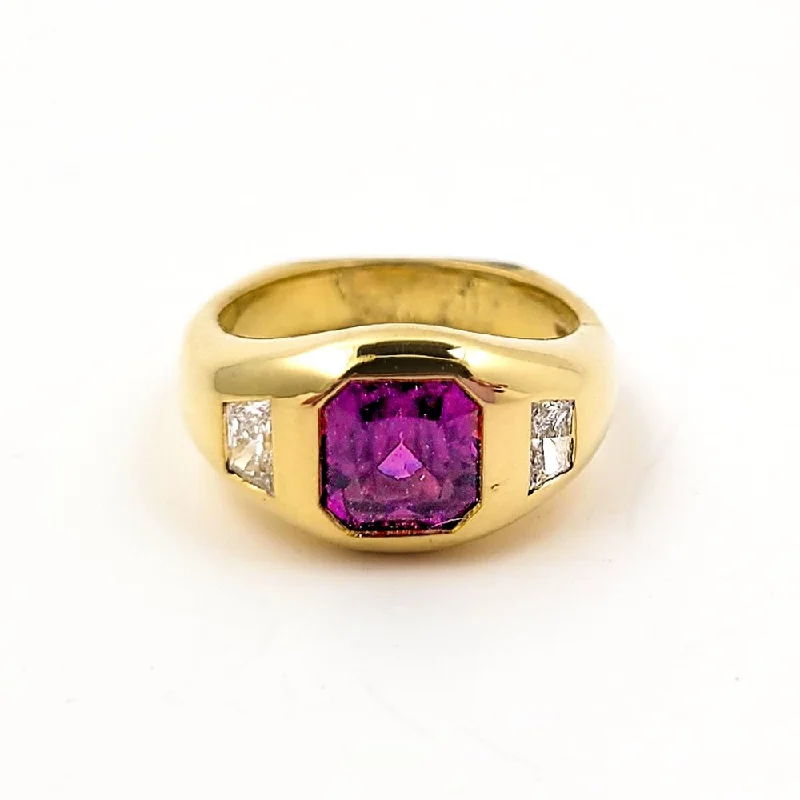 silver rings for women with diamonds-Vivaldi Purple Garnet Diamond Ring