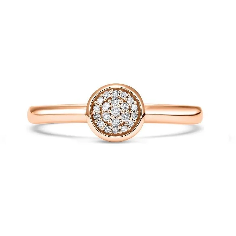 vintage engagement rings for men-10K Rose Gold Diamond Stackable Ring - 1/10 ct.