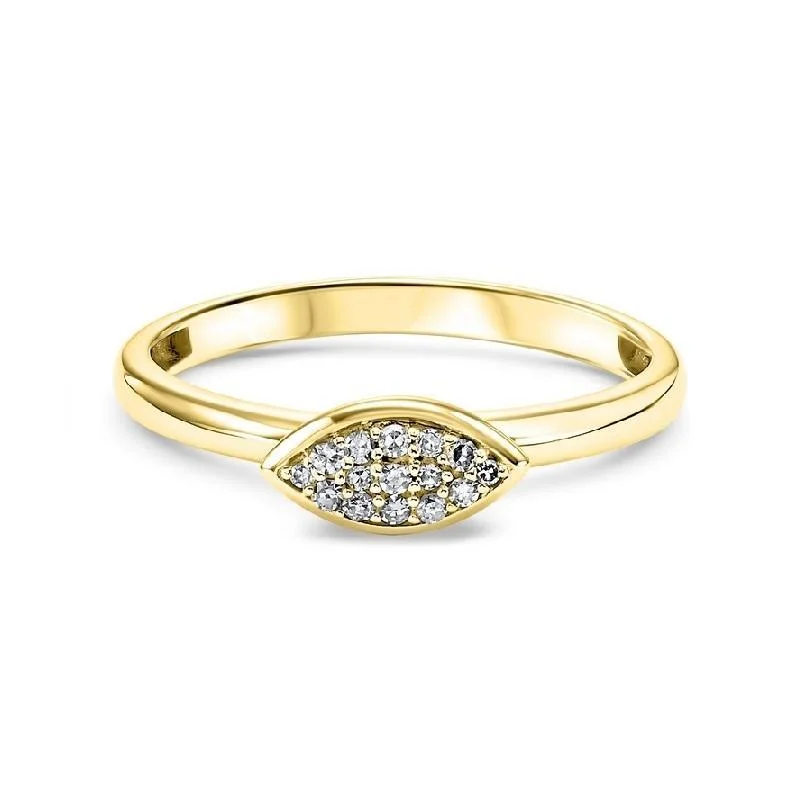 women’s platinum engagement rings-14K Gold Marquise-Shaped Diamond Stackable Ring - 1/10 CTW