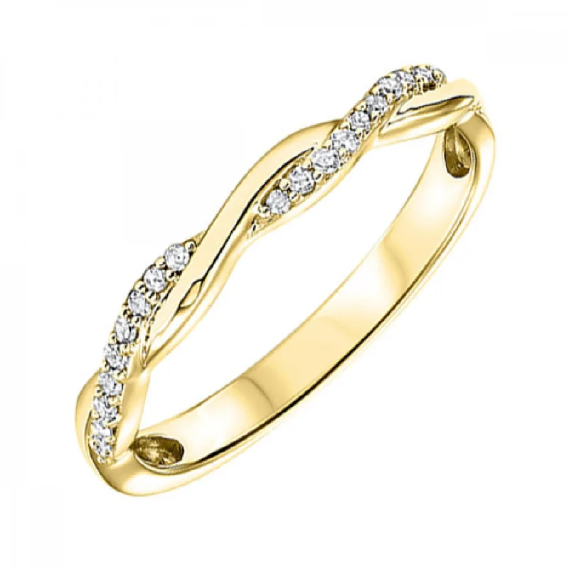 luxury wedding rings with diamonds-10K Interlocking Diamond Ring -Available in Rose, Yellow and White Gold