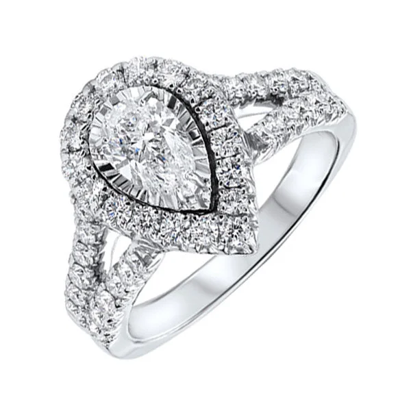 luxury custom engagement rings-14KT WHITE GOLD DIAMOND(1 1/2CTW) RING