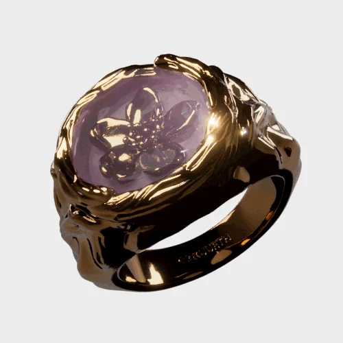 custom rings for men with engravings-Sakura - Gold Ring