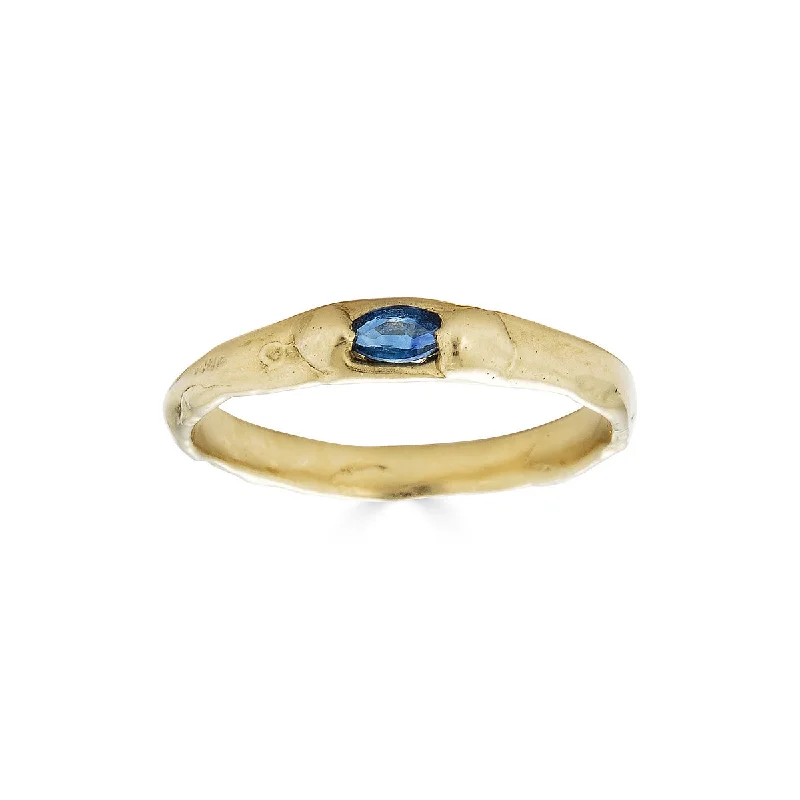 personalized gold rings for women-Sapphire Stacking Ring, 14k