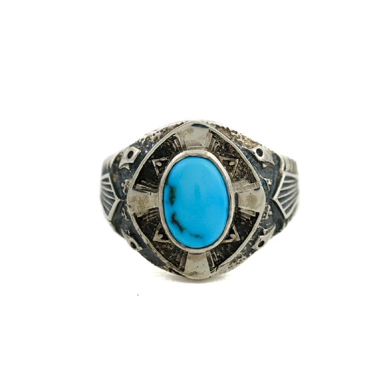 women’s engagement rings with different gemstones-Silver x Electric Egyptian Turquoise "St. Augustine" Ring