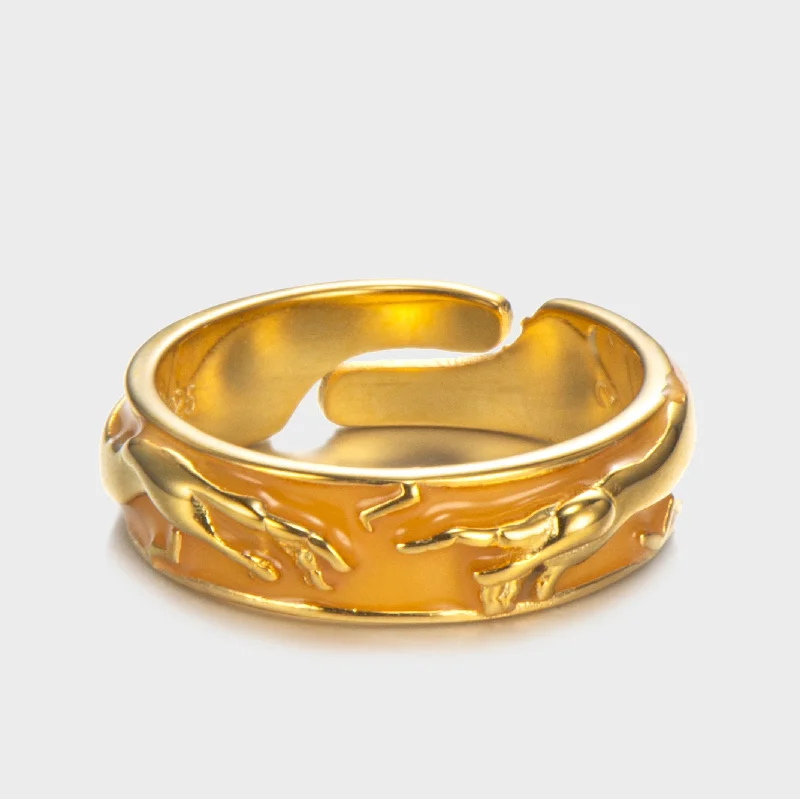 women’s wedding rings with diamonds-The creation of Adam - Ring Gold