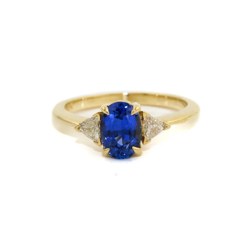 luxury wedding bands for couples-Josephine Brilliant Sapphire x Diamond Ring