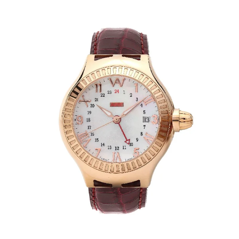 classic wristwatches for men with leather straps -Watch - Aire Parlay GMT Automatic Swiss Made 18-Karat Solid Gold Rare Unisex Watch  For Men And Women - RED GOLD®