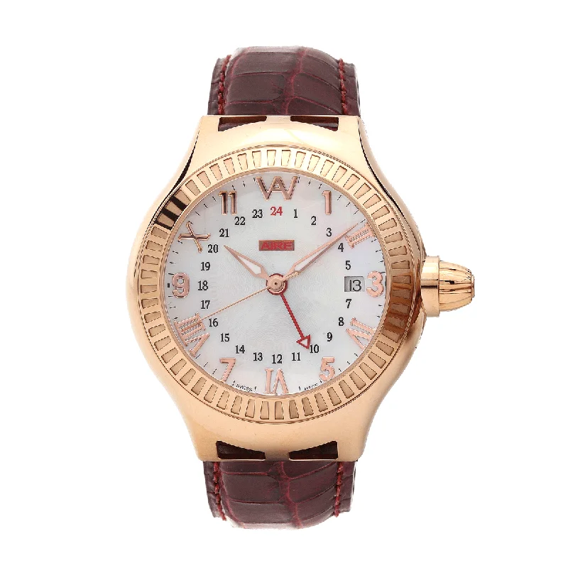 best luxury watches for investment purposes -Watch - Aire Parlay Swiss Made 18-Karat Solid Gold Automatic GMT Watch For Men And Women - RED GOLD®