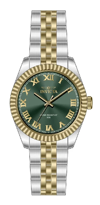 watches for men with leather straps and silver accents -Band For Invicta Specialty  Lady 47415