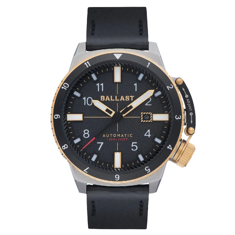 watches for men with two-tone bands -OFFICER BLACK