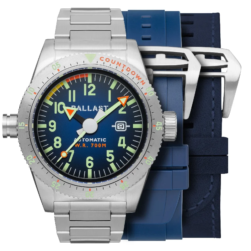 luxury watches for men with stainless steel finish -BLUE