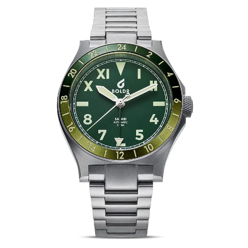 watches with automatic movement for men -Boldr Safari GMT - Serengeti