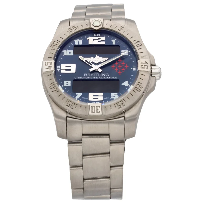 women's watches with brown leather straps -Breitling Aerospace Evolution E79363 43mm Titanium Watch