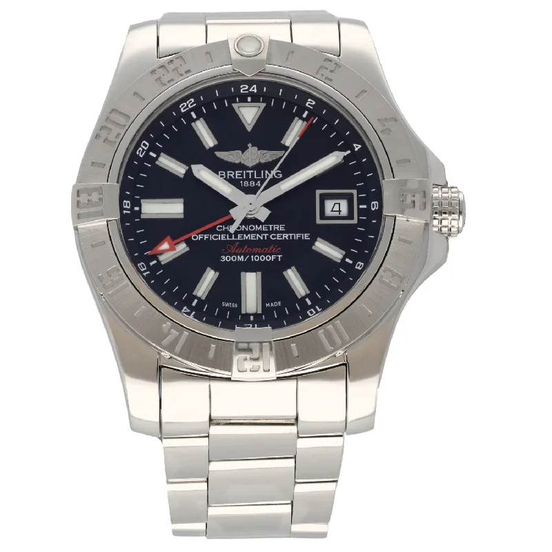 high-quality watches for professional use -Breitling Avenger II GMT A32390 43mm Stainless Steel Watch