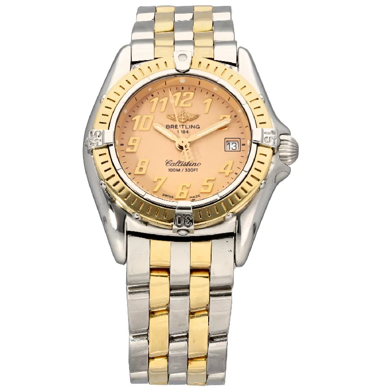 women's watches with large faces and bold dials -Breitling Callistino D52045.1 27mm Bi-Colour Watch