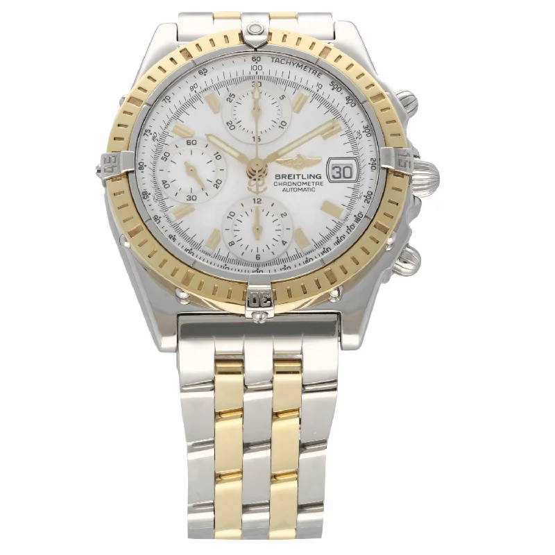 men's watches with yellow dials -Breitling Chronomat D13352 40mm Bi-Colour Watch