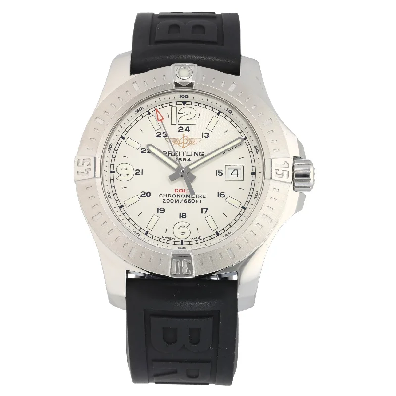 automatic watches for men with leather bands -Breitling Colt A74388 44mm Stainless Steel Watch