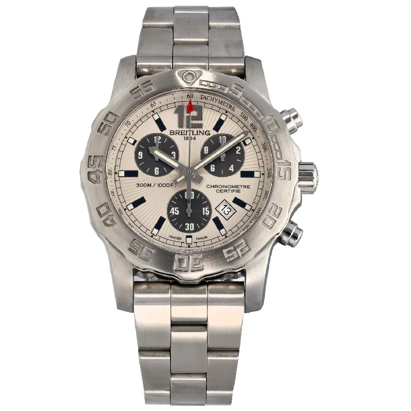 watches for women with metal and leather bands -Breitling Colt Chronograph A73387 44mm Stainless Steel Watch