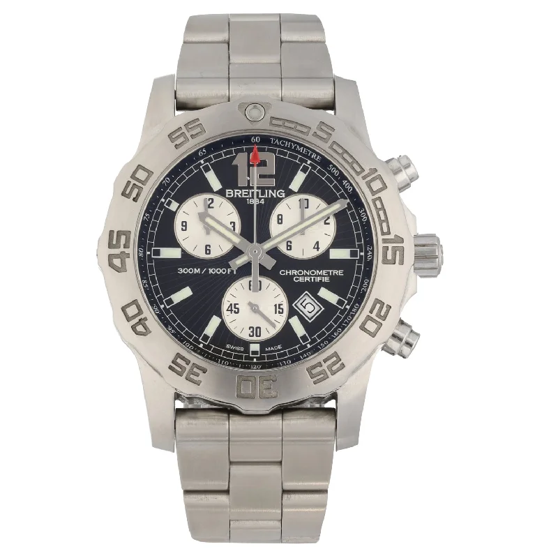 high-end luxury watches with gold dials -Breitling Colt Chronograph II A73387 43mm Stainless Steel Watch