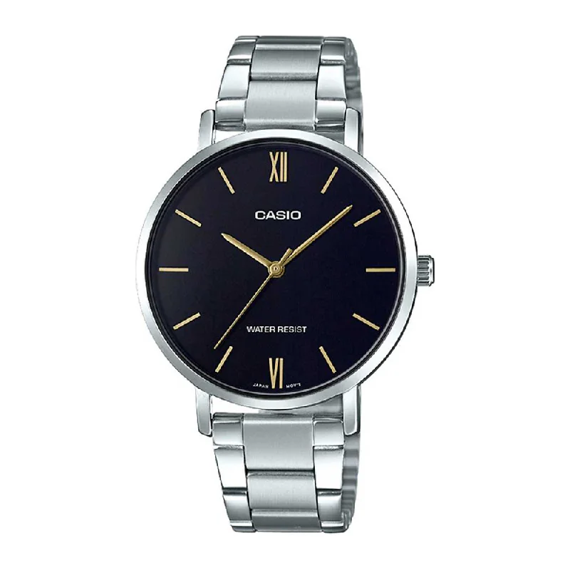 men's watches with minimalistic leather straps -Casio Enticer Black Dial Women's Watch -A1622