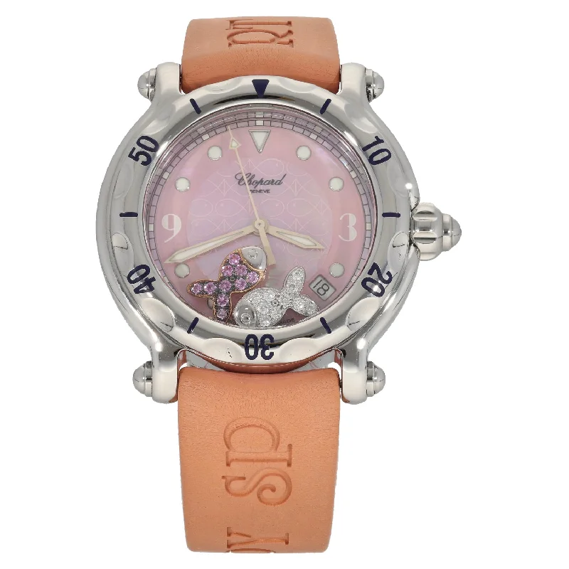 affordable luxury watches for women -Chopard Happy Sport 8347 38mm Stainless Steel Watch