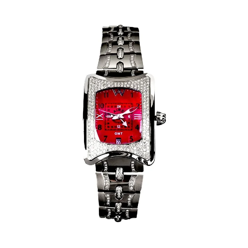 vintage-style watches with modern design -Watch - Aire Traveler II GMT Swiss Made Automatic Unique Diamond Watch For Men And Women