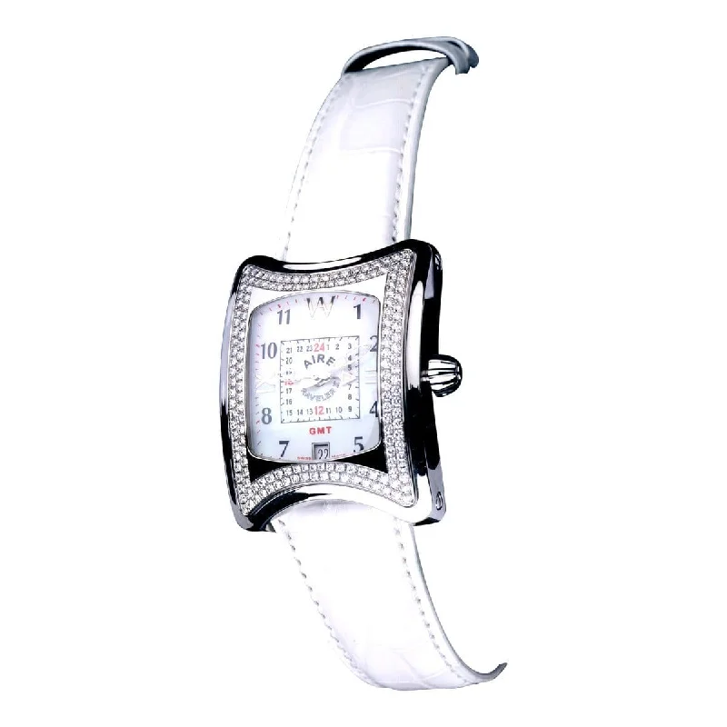 watches for women with metal and leather bands -Watch - Aire Traveler II GMT Swiss Made Watch Automatic Unique Diamond Watch For Men And Women