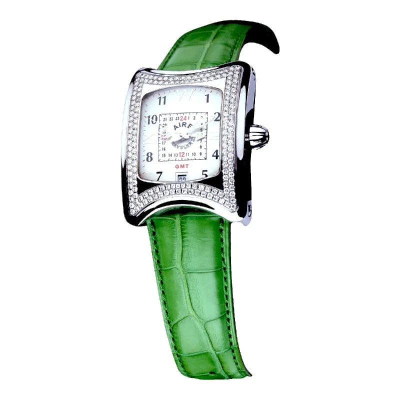 luxury watches for women with gemstone dial -Watch - Aire Traveler II GMT Swiss Made Automatic Unique Diamond Watch For Men And Women