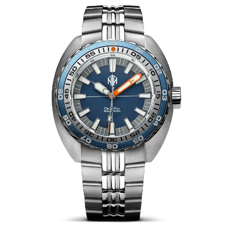 luxury sport watches with ceramic bands -NTH DevilRay Dive Watch - Blue - WatchGecko Exclusive