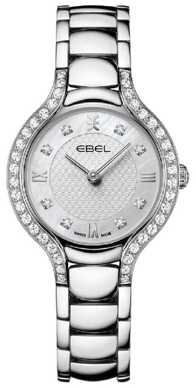 best smartwatch for business professionals -Ebel Beluga Stainless Steel White Mother-Of-Pearl Dial Diamonds Quartz Womens Watch 1216465