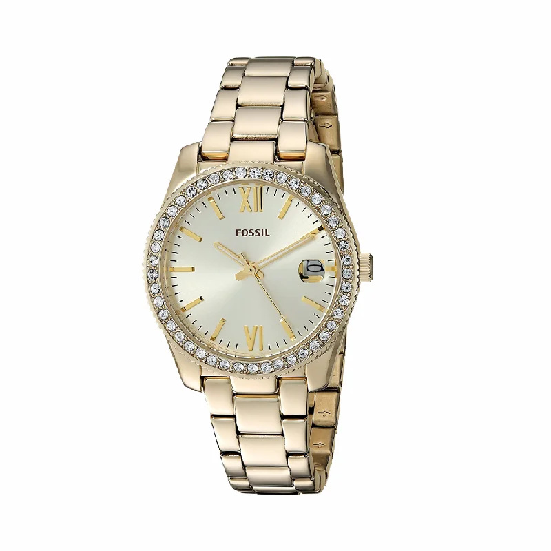 elegant women's watches with pearl accents -Fossil ES4374 Scarlette Mini Stainless Steel Watch For Women