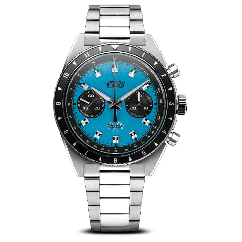 top-rated luxury watches for men under 500 -FORZO Mechanical Drive King - Blue Dial - 3 Link Bracelet - LIKE NEW